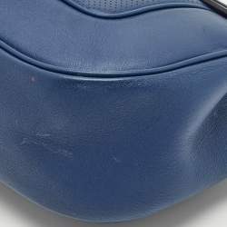 Pre Owned Hermes Bleu Saphir Swift Leather Palladium Finish Berline 28 Bag