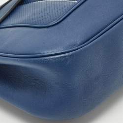 Pre Owned Hermes Bleu Saphir Swift Leather Palladium Finish Berline 28 Bag