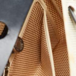 مملوكة مسبقًا حقيبة هيرمس هيرباغ فاشي هنتر قماش تويل موكا/أحمر طوبي 31