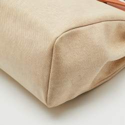 مملوكة مسبقًا Hermes Ecru/Natural Toile and Vache Hunter 2-in-1 Herbag 39 Bag