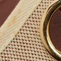 Pre Owned Hermes Rouge H/Natural Toile and Vache Hunter 2in1 Herbag Zip 31 Bag