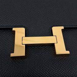 Pre Owned Hermes Black Leather Constance Long To Go