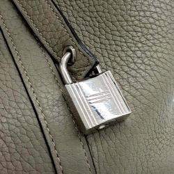 Pre Owned حقيبة هيرمس بيكوتان روك 18 جلد رمادي