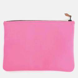 Pre Owned Hermes Pouch Pink Fabric Bag