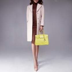 Pre Owned Hermes Lime Epsom Leather Gold Finish Birkin 30 Bag