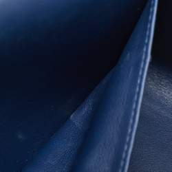 Pre Owned Hermes Bleu Navy Chevre Mysore Leather Palladium Finish Geta Bag