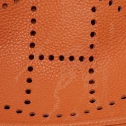 Pre Owned Hermes Potiron Taurillon Clemence Leather Evelyne III GM Bag