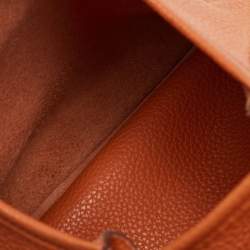 Pre Owned Hermes Potiron Taurillon Clemence Leather Evelyne III GM Bag