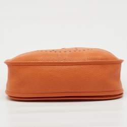 Pre Owned Hermes Potiron Taurillon Clemence Leather Evelyne III GM Bag