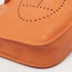 Pre Owned Hermes Potiron Taurillon Clemence Leather Evelyne III GM Bag