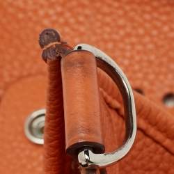 Pre Owned Hermes Potiron Taurillon Clemence Leather Evelyne III GM Bag