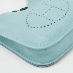 Pre Owned Hermès Bleu Atoll Taurillon Clemence Leather Evelyne III PM Bag