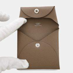 Pre Owned Hermes Bastia Etoupe Epsom Wallet