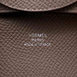 Pre Owned Hermes Bastia Etoupe Epsom Wallet