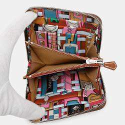 Pre Owned Hermes Azap Compact Silk In Moka Evercolor Wallet