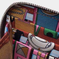 Pre Owned Hermes Azap Compact Silk In Moka Evercolor Wallet