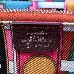 Pre Owned Hermes Azap Compact Silk In Moka Evercolor Wallet