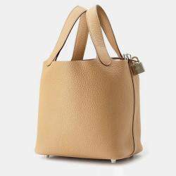 Pre Owned Hermes Picotin Lock PM Biscuit Taurillon Clemence Handbag