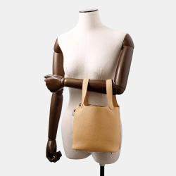 Pre Owned Hermes Picotin Lock PM Biscuit Taurillon Clemence Handbag
