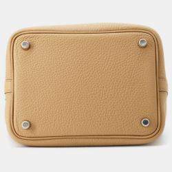 Pre Owned Hermes Picotin Lock PM Biscuit Taurillon Clemence Handbag