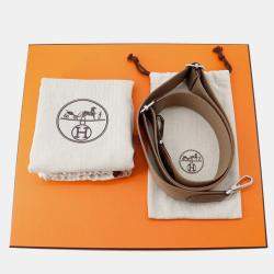 Pre Owned Hermes Evelyne III PM 29 Etoupe Taurillon Clemence Leather Shoulder Bag