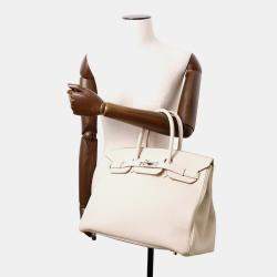 Pre Owned Hermes Birkin 35 Craie Togo Leather Tote Bag