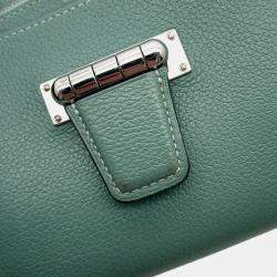 Pre Owned Hermes Convoyeur Mini Blue Evercolor Leather Shoulder Bag