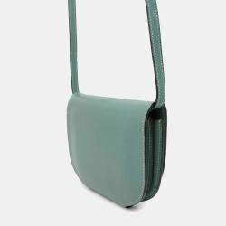 Pre Owned Hermes Convoyeur Mini Blue Evercolor Leather Shoulder Bag