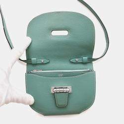 Pre Owned Hermes Convoyeur Mini Blue Evercolor Leather Shoulder Bag