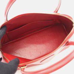 Pre Owned Hermes Bolide27 Rouge Vif Box Calf Handbag W GHW