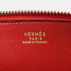 Pre Owned Hermes Bolide27 Rouge Vif Box Calf Handbag W GHW