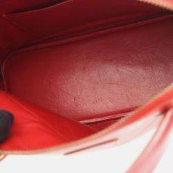 Pre Owned Hermes Bolide27 Rouge Vif Box Calf Handbag W GHW