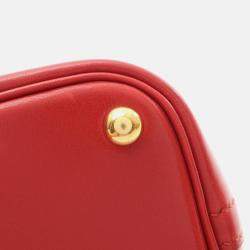 Pre Owned Hermes Bolide27 Rouge Vif Box Calf Handbag W GHW