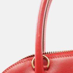 Pre Owned Hermes Bolide27 Rouge Vif Box Calf Handbag W GHW