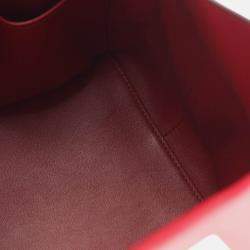 Pre Owned Hermes Toolbox 20 Red Evercolor Leather Handbag