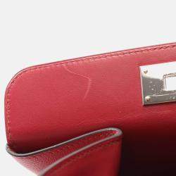 Pre Owned Hermes Toolbox 20 Red Evercolor Leather Handbag