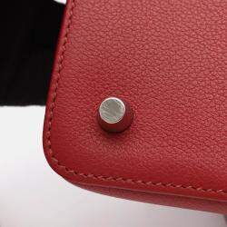 Pre Owned Hermes Toolbox 20 Red Evercolor Leather Handbag