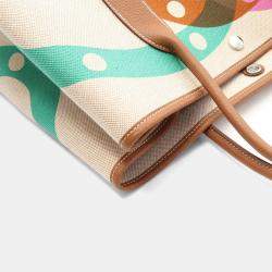 Pre Owned Hermes Garden Party Beige Toile H Canvas Negonda Leather Tote PM
