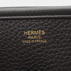 Pre Owned Hermes Evelyne 3 Troyes Black Clemence Leather Shoulder Bag PM