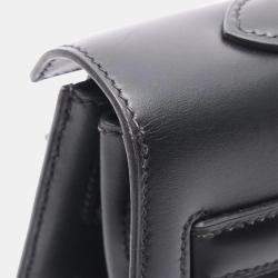 مملوكة مسبقًا Hermes Kelly 35 Black Box Calf Leather Handbag
