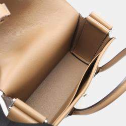 Pre Owned Hermes New Drug 22 Shoulder Handbag H080214Ckd0 Evercolor Leather Brown