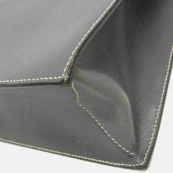 Pre Owned Hermes Lucy MM Grey Box Calf Leather/Chevre Leather Shoulder Bag