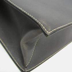 Pre Owned Hermes Lucy MM Grey Box Calf Leather/Chevre Leather Shoulder Bag