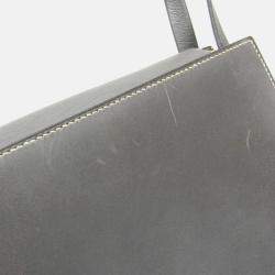 Pre Owned Hermes Lucy MM Grey Box Calf Leather/Chevre Leather Shoulder Bag