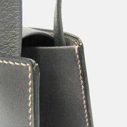 Pre Owned Hermes Lucy MM Grey Box Calf Leather/Chevre Leather Shoulder Bag
