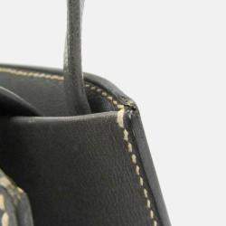 Pre Owned Hermes Lucy MM Grey Box Calf Leather/Chevre Leather Shoulder Bag