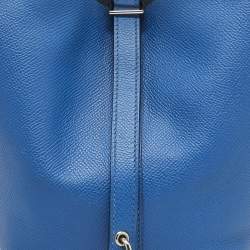 Pre Owned Hermes Bleu Zellige/Bleu Encre/Rouge Epsom Leather Picotin Lock Tressage 18 Bag