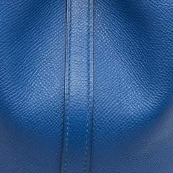 Pre Owned Hermes Bleu Zellige/Bleu Encre/Rouge Epsom Leather Picotin Lock Tressage 18 Bag