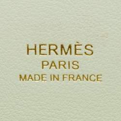 Pre Owned Hermes Vert Fizz Chevre Mysore Leather Gold Finish Geta Bag