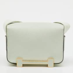 Pre Owned Hermes Vert Fizz Chevre Mysore Leather Gold Finish Geta Bag